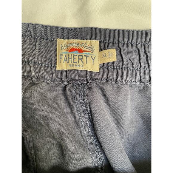 Faherty Essential Cotton Navy Blue Essential Drawstring Travel Lounge Pants, XL - Picture 4 of 6